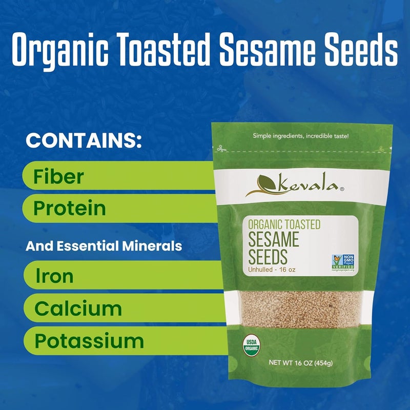Kevala Organic Toasted Sesame Seeds - 16 oz - Image 4